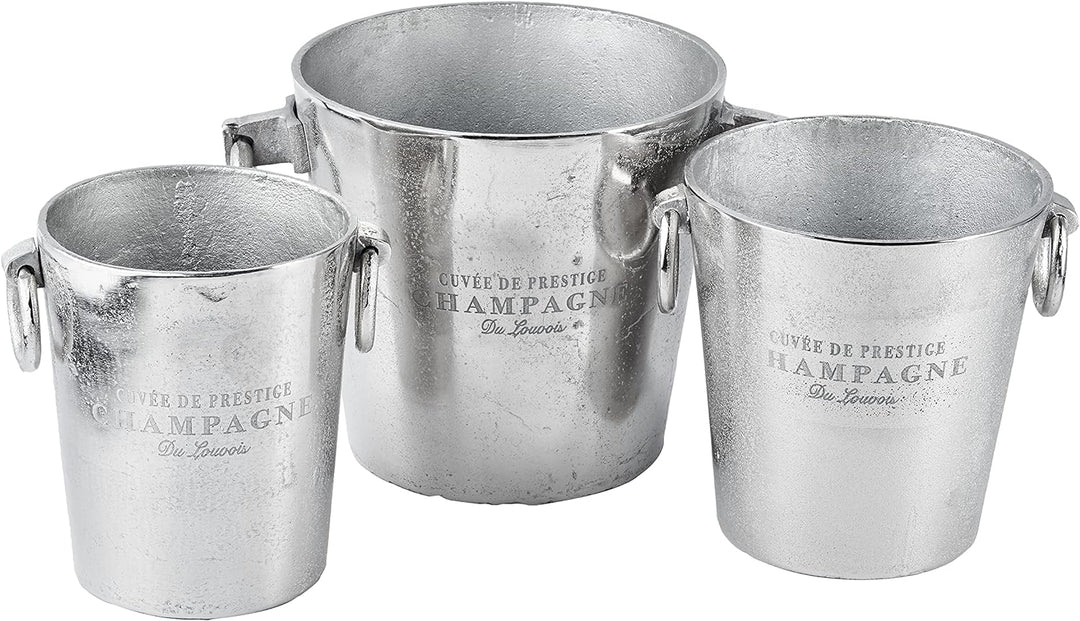 Michael Noll Champagnerkühler, Weinkühler, Flaschenkühler, Aluminium, Silber, S, M, L, 20 cm, 23 cm,