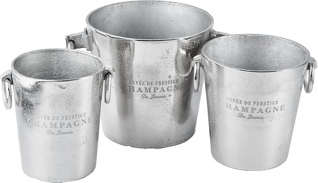 Michael Noll Champagnerkühler, Weinkühler, Flaschenkühler, Aluminium, Silber, S, M, L, 20 cm, 23 cm,