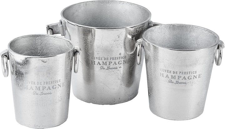 Michael Noll Champagnerkühler, Weinkühler, Flaschenkühler, Aluminium, Silber, S, M, L, 20 cm, 23 cm,