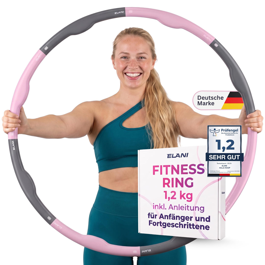 ELANI Hula Hoop Reifen Erwachsene - 90cm Durchmesser, mit Wellenform und Trainingsguide, indiv. anpa