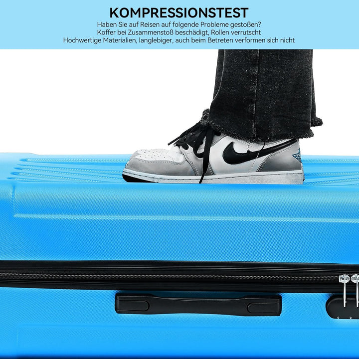BEIBYE- Hartschalenkoffer Koffer Trolley Rollkoffer Reisekoffer Zahlenschloss 4 Zwilings-Rollen (Cya