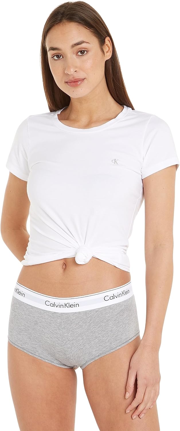 Calvin Klein Damen Boyshorts XS Grau (Grey Heather), XS Grau (Grey Heather)