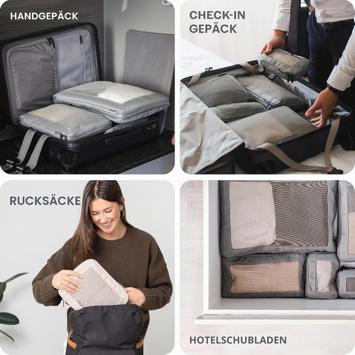 Aerotrunk Kompressions-Verpackungswürfel für Koffer – Doppelreissverschluss, Kompressions-Gepäck-Org