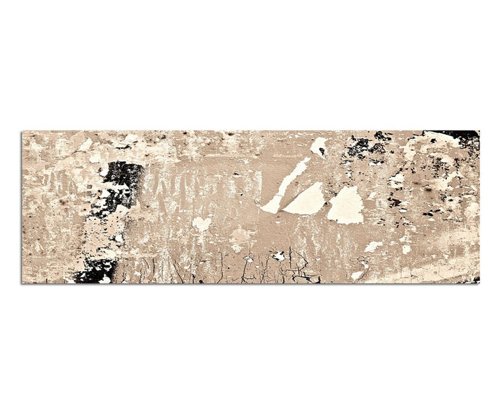 Paul Sinus Art Panoramabild auf Leinwand und Keilrahmen 150x50cm Poster Grunge abstrakt beige