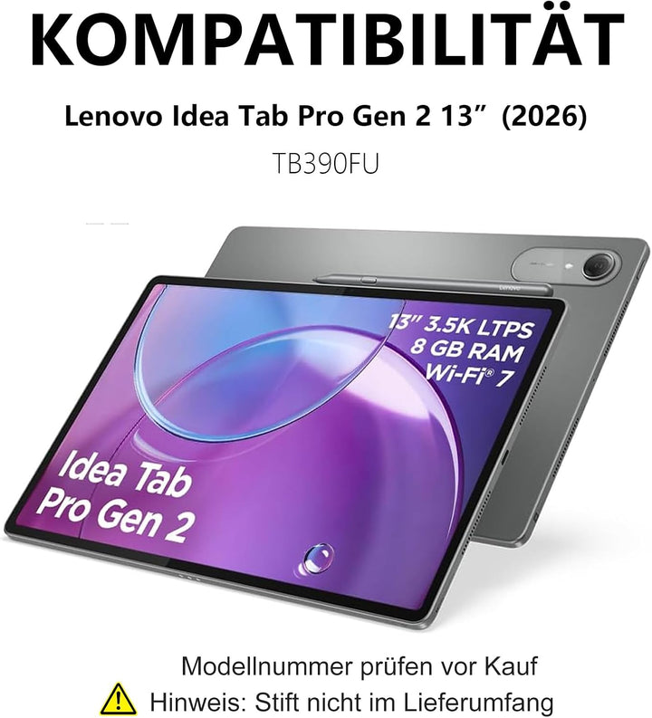 Für Idea Tab Pro Gen 2 13" Tastaturhülle mit Beleuchtung QWERTZ | Für Lenovo Idea Tab Pro Gen 2 Tast