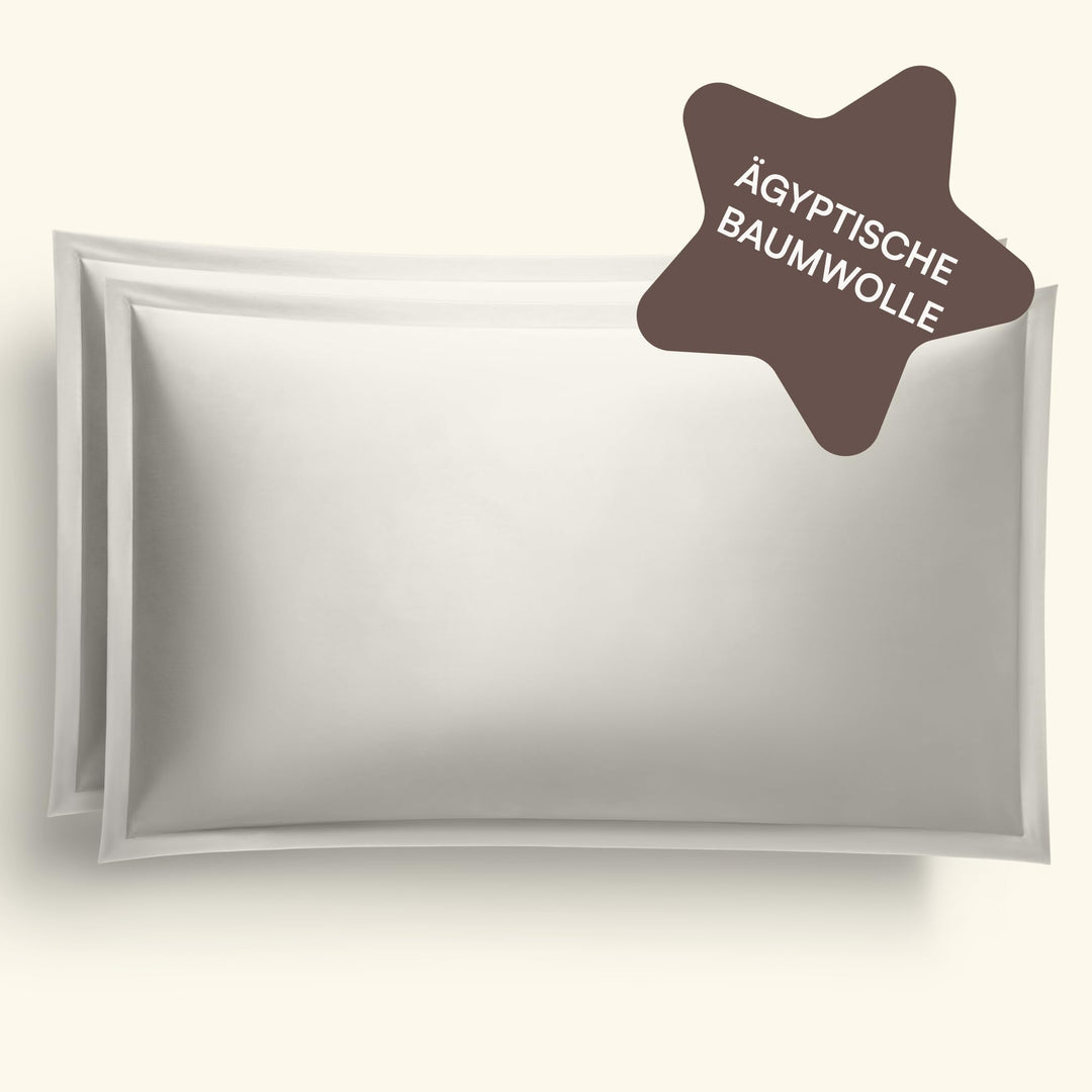 Amqua Mako Satin Kissenbezug 2er Set Kissenbezüge 40x60 cm, 100% ägyptische Baumwolle (zertifiziert)