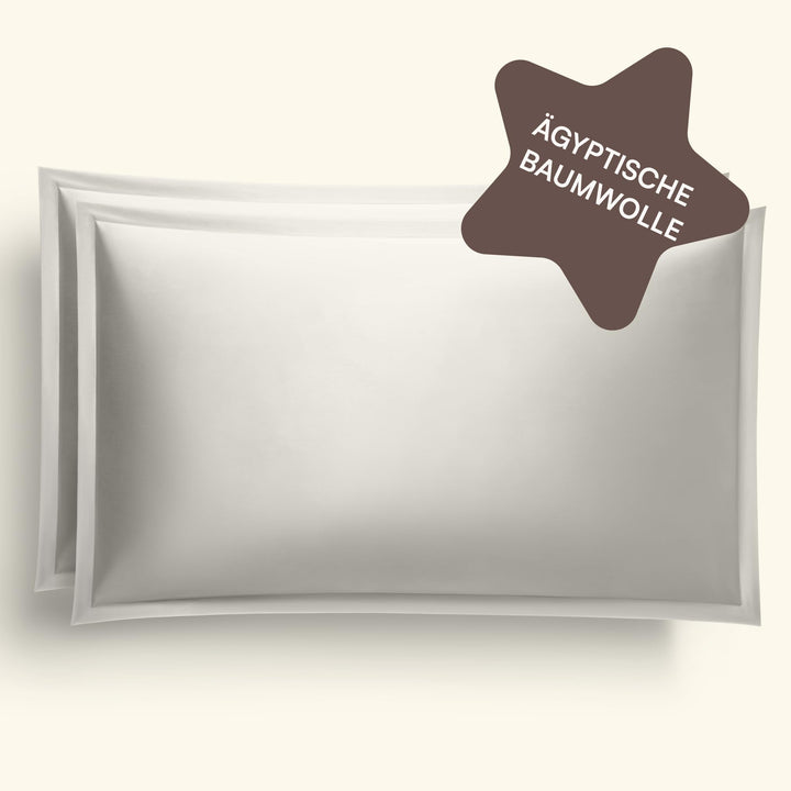Amqua Mako Satin Kissenbezug 2er Set Kissenbezüge 40x60 cm, 100% ägyptische Baumwolle (zertifiziert)