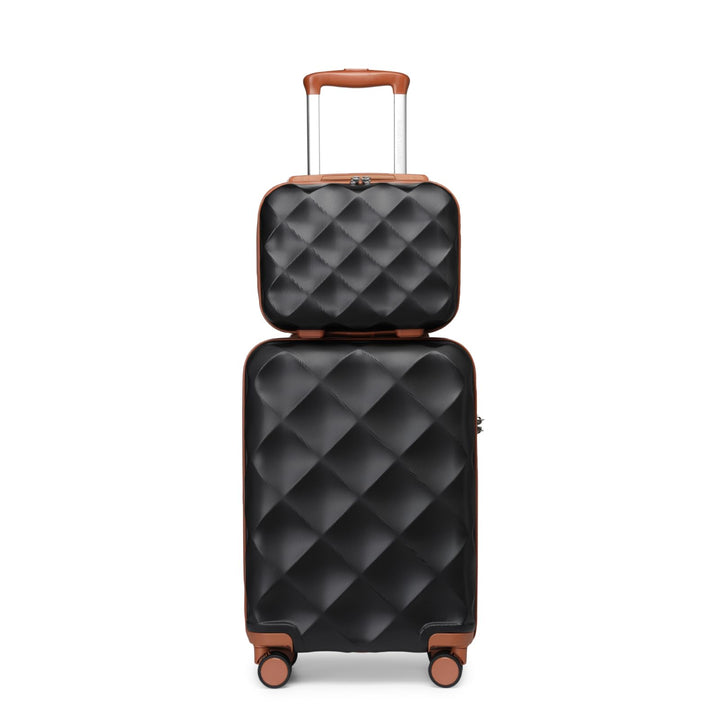 British Traveller Hartschalenkoffer Set mit Kosmetiktasche, Leichter Reisekoffer aus ABS+PC mit TSA-
