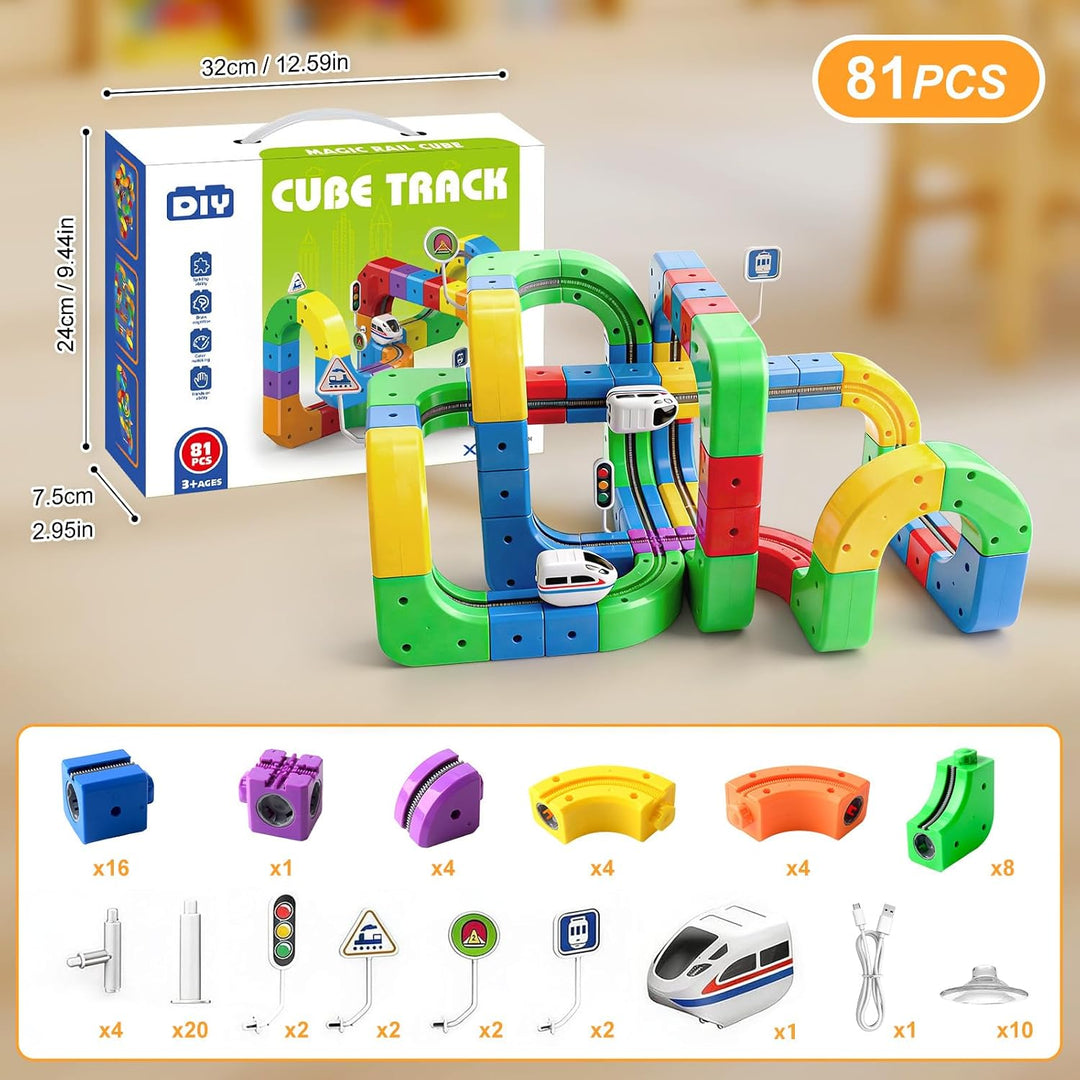Eisenbahn Elektrisch Kinder 3D Set, 81 PCS, Spielzeug ab 3 Jahre