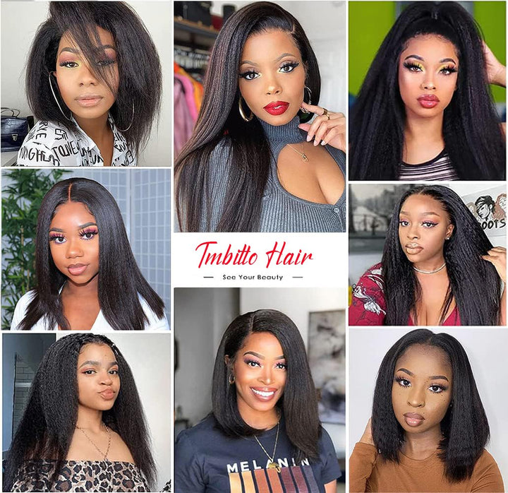 Brazilian Hair Bundles Yaki Texture Hair Extensions Yaki Haarverlängerungen Kinky Straight Human Hai