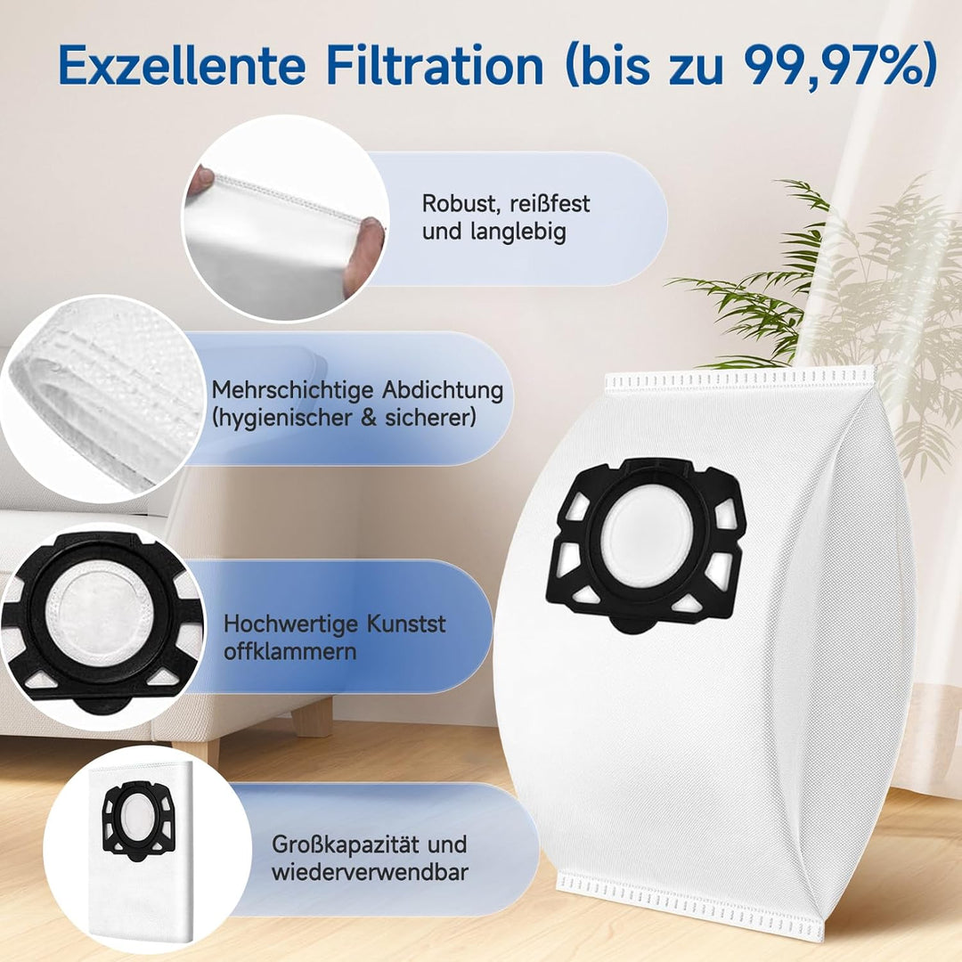 6 Stück KFI 357 Staubsaugerbeutel(2.863-314.0) + 2 KFI 3310 HEPA Ersatzfilter(6.414-552.0) Zubehör S