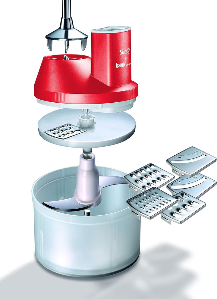 bamix Zubehör SliceSy für alle bamix Stabmixer ab 180 Watt, inkl. 5 Scheiben, Küchenmaschine multifu