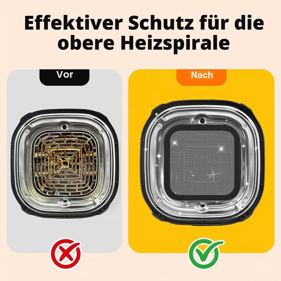 2 Stück Airfryer Zubehör für Ninja Crispi FN101EU, Edelstahl Spritzschutz + Silikonmatten für Ninja