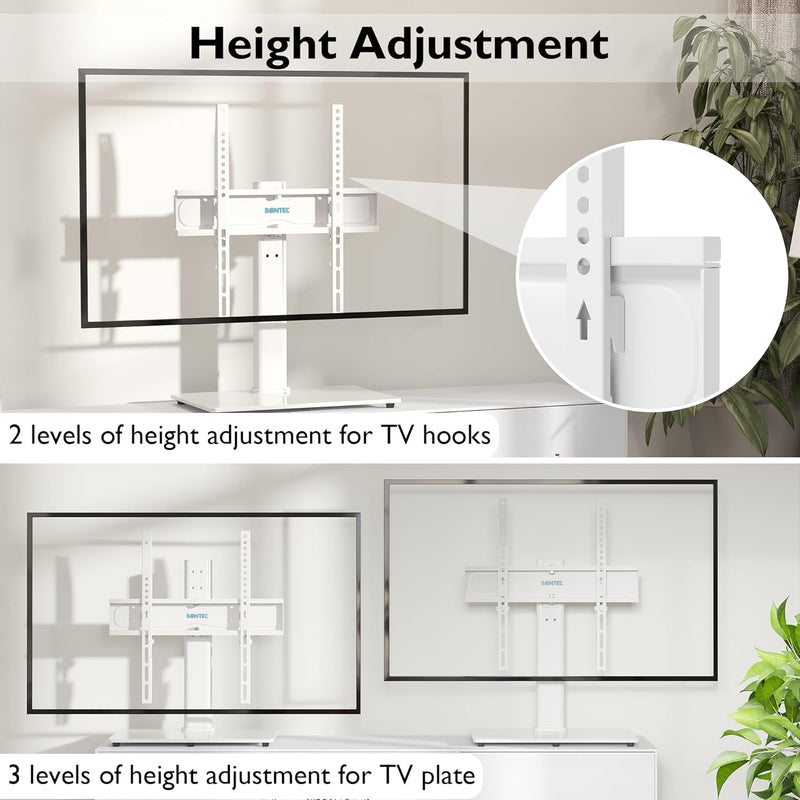 BONTEC TV Standfüsse TV Ständer Schwenkbar für 26-55 Zoll LCD LED OLED Plasma Flach & Curved Fernseh