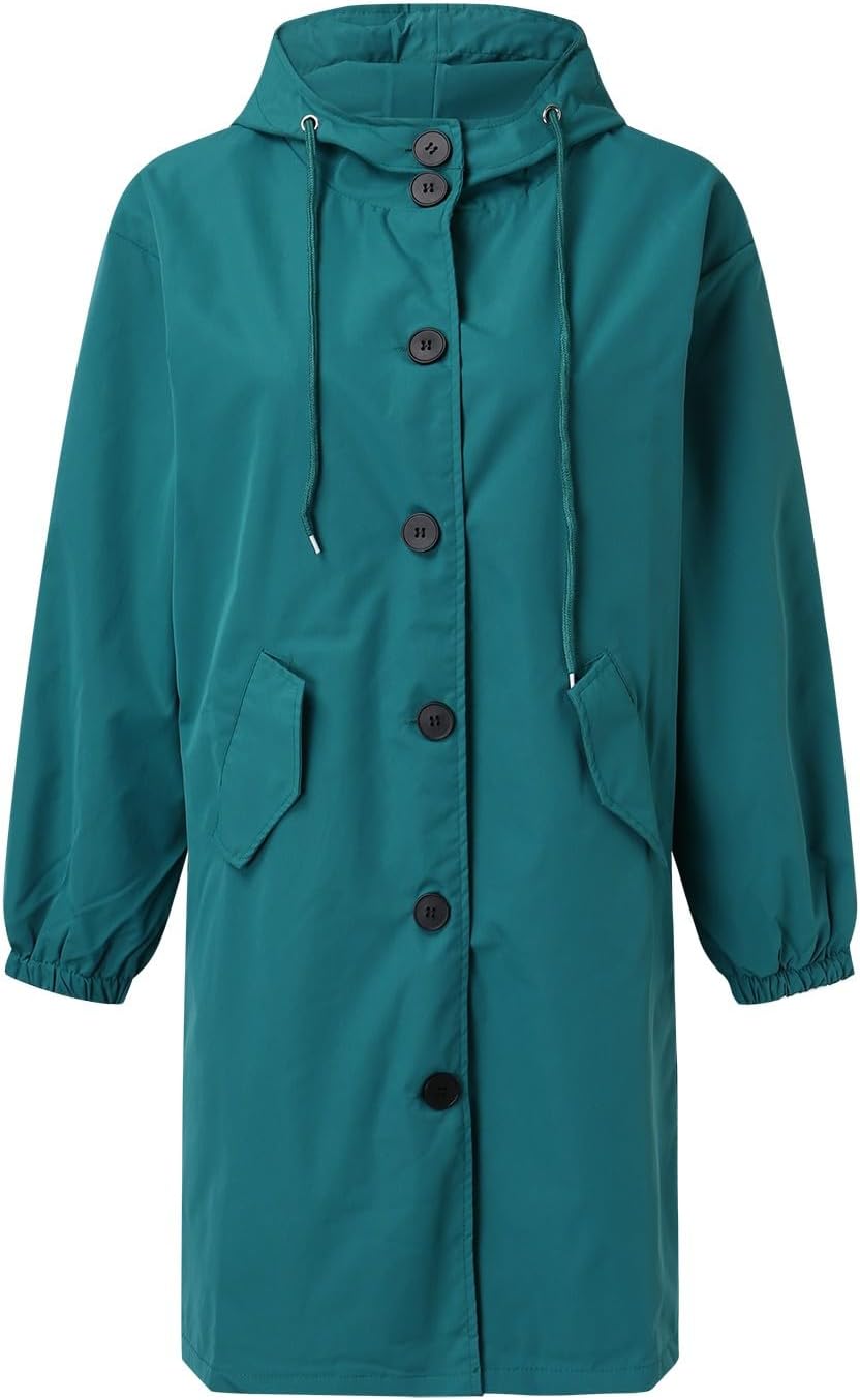 C'est TT Regenjacke Damen Atmungsaktiver Windbreaker Mit Kapuze Regenponcho Leicht Mehrzweck Windbre