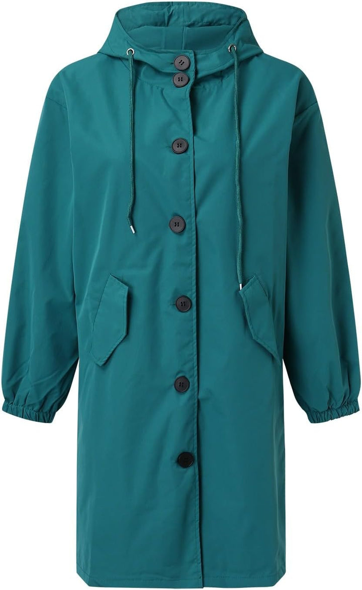 C'est TT Regenjacke Damen Atmungsaktiver Windbreaker Mit Kapuze Regenponcho Leicht Mehrzweck Windbre