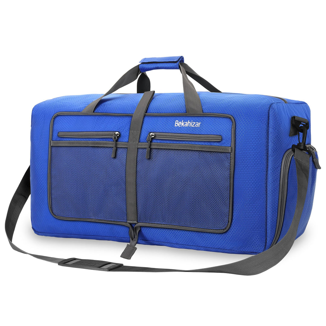 Leichte Faltbare Reisetasche 60L Grosse Travel Duffle Bag Übernachtung Taschen Verpackbar Reisegepäc