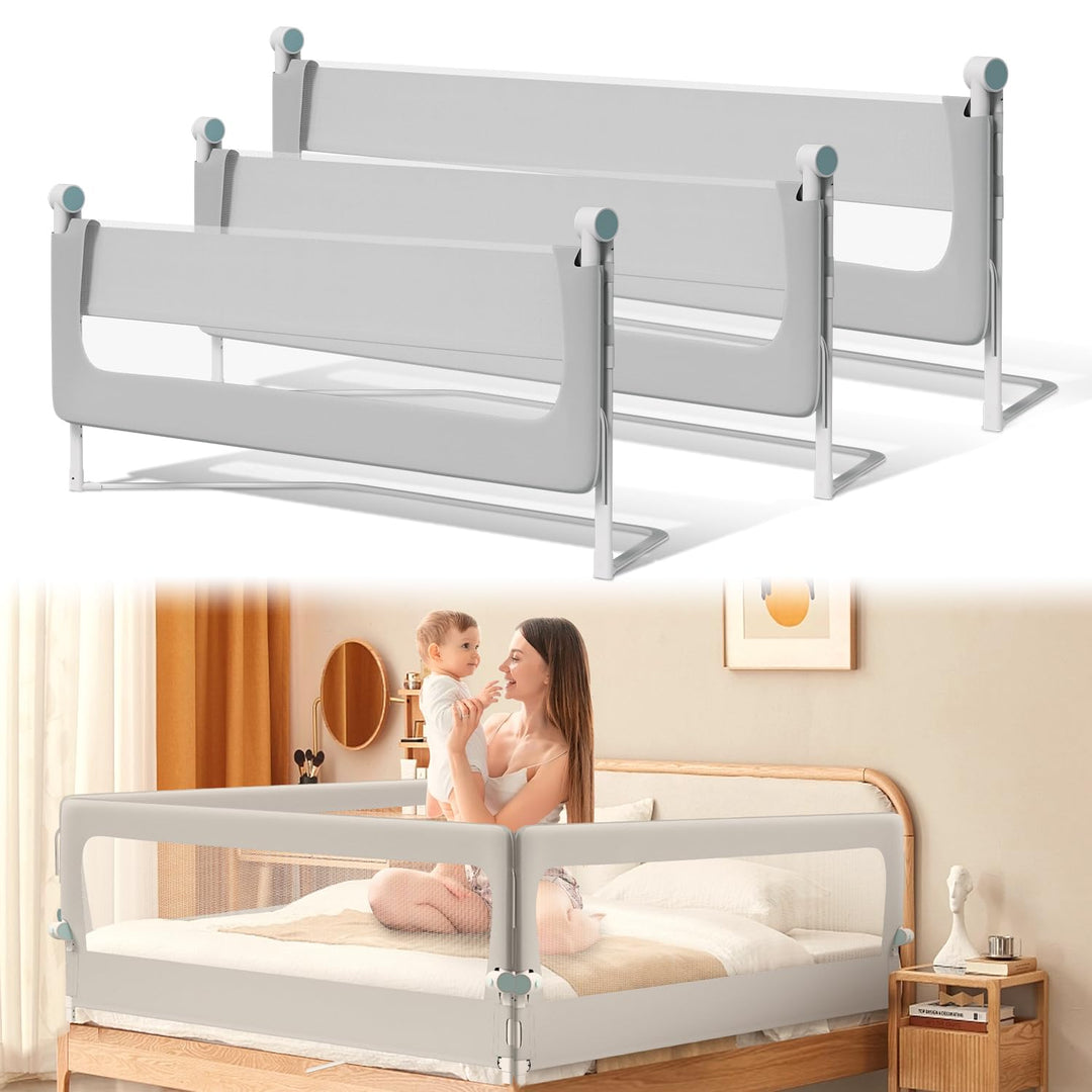Ikodm Rausfallschutz Bett, Rausfallschutz Boxspringbett 200cmx2+150cmx1, Bettgitter höhenverstellbar