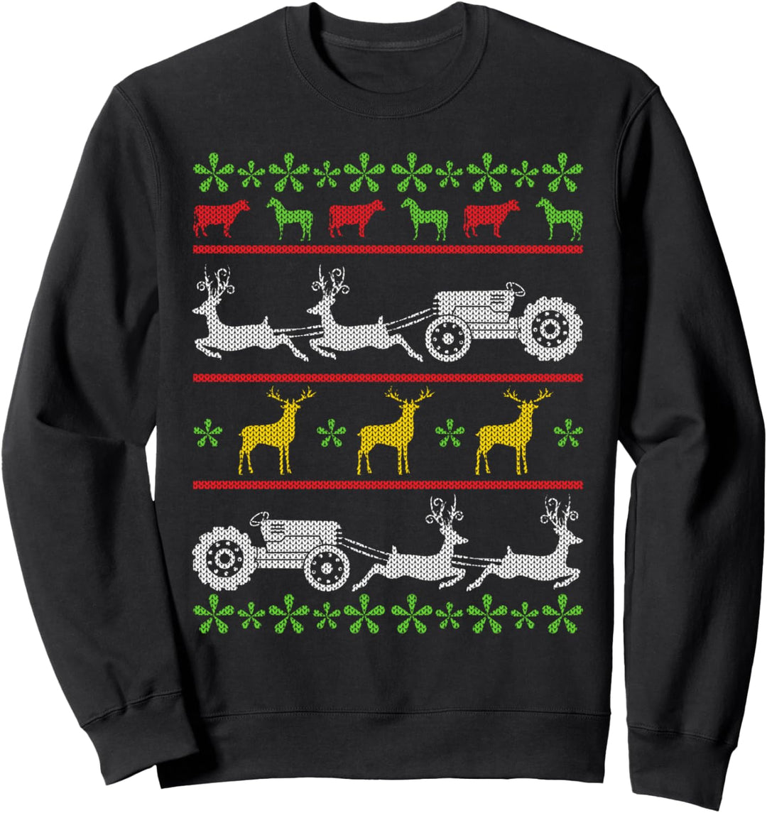 Landwirtschaft Ugly Christmas Weihnachtsfeier Traktor Motiv Sweatshirt