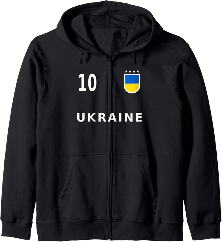 Ukraine Fussball Nummer 10 # Zehn 2021 Fan Kapuzenjacke