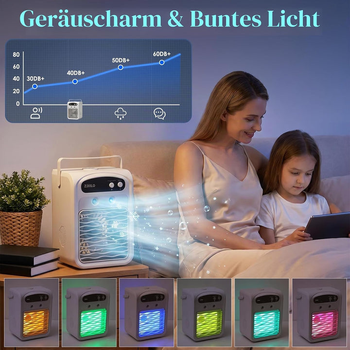 Mobile Klimaanlage Luftkühler, Mini Klimaanlage, Mobile Klimagerät, Klimaanlage Mobil, 1000ml Wasser