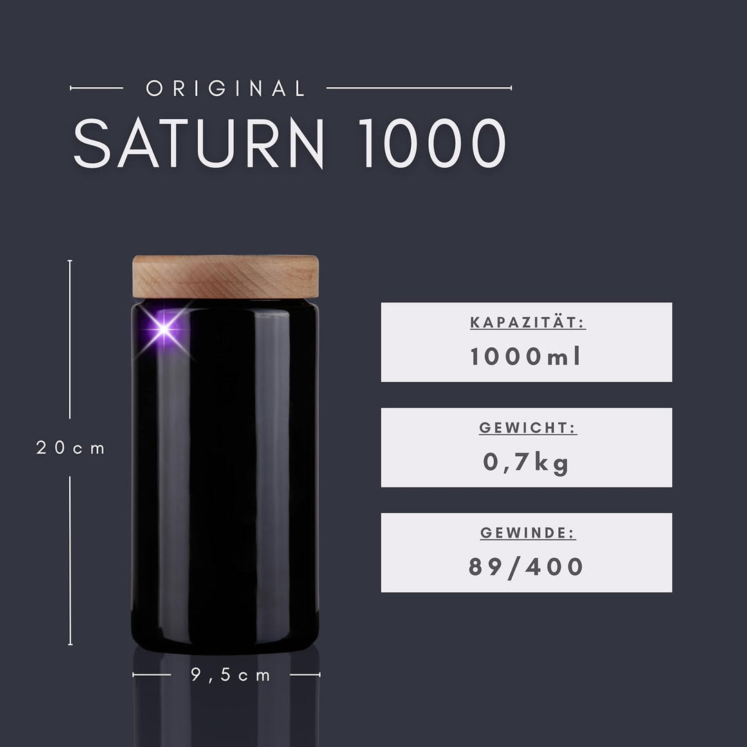 ANCEVIA edles Violettglas Vorratsglas 1000ml – 3er Set luftdichte Vorratsdose mit Deckel | Miron Auf
