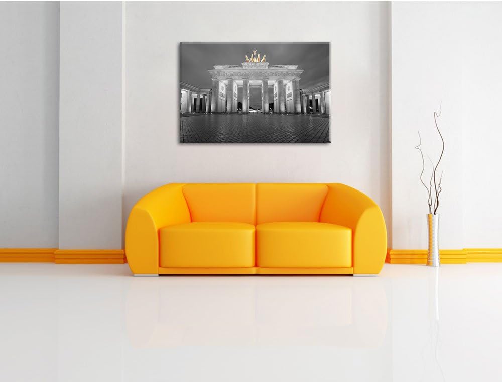 schönes Brandenburger Tor schwarz/weiss Format: 100x70 auf Leinwand, XXL riesige Bilder fertig gerah