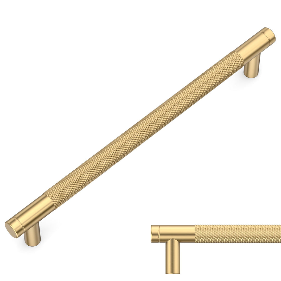 Amerdeco 10 Stück Champagner Bronze Schrankgriffe 192mm Lochabstand, Aluminium Griffe für Küchenschr