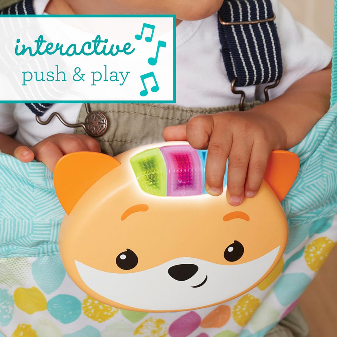 Infantino Music & Lights 2-in-1-Türschaukel, Anregende Aktivitätsschaukel für Babys mit bewegungsges