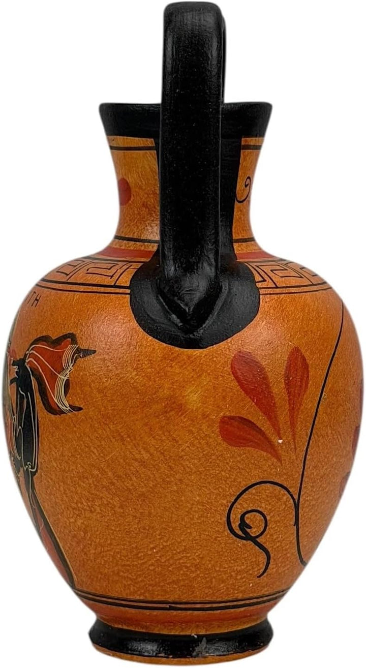 Griechische schwarze Keramik-Vase, Topf mit Töpferei, Göttin Aphrodite, 17 cm