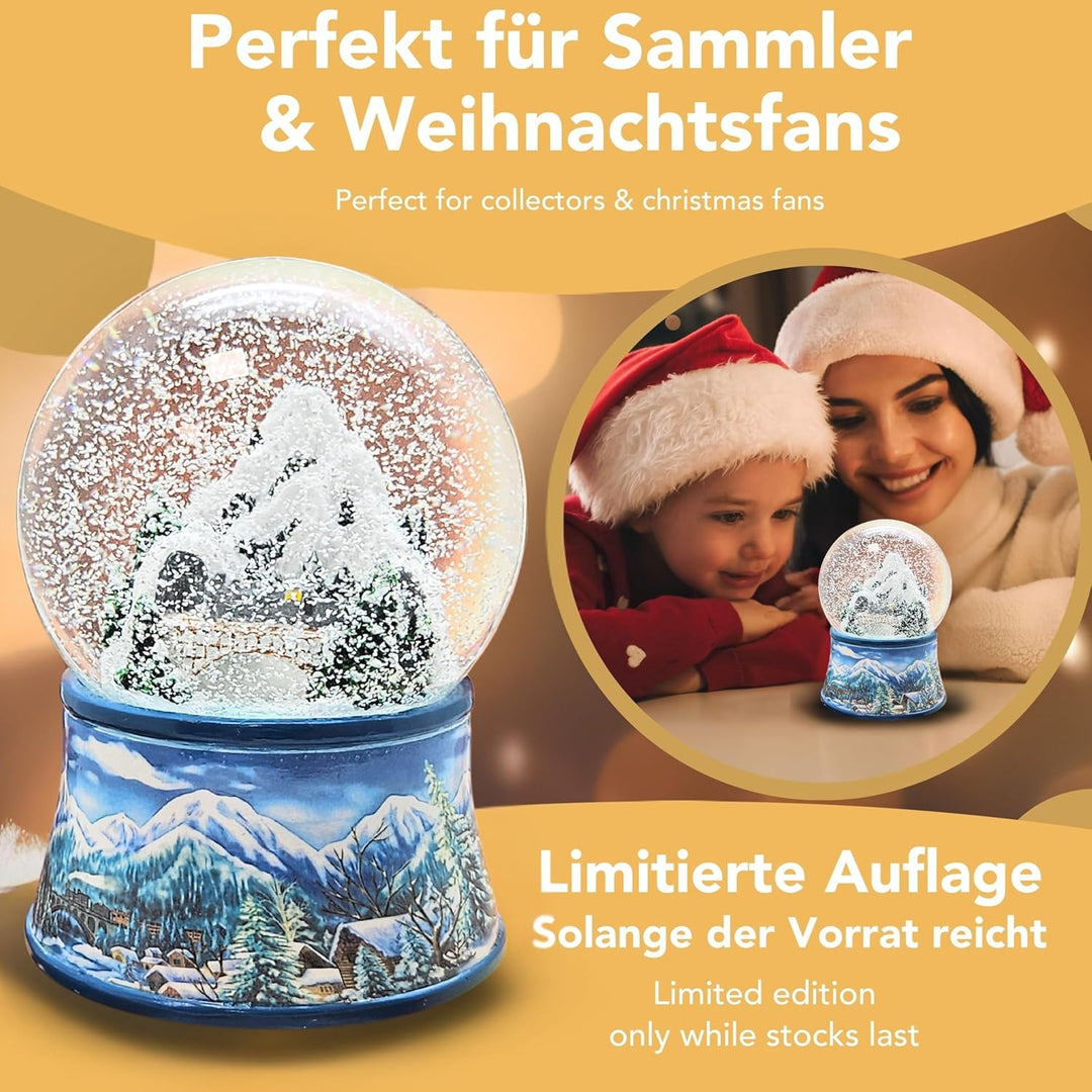 Weihnachts-Schneekugel mit Musik | Schneekugel Nostalgische Berglandschaft mit Brücke | Sockel Winte