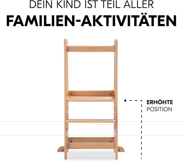 hauck Learn N Explore Natural inkl. Puzzle N Fit – Mitwachsender Kinder Lernturm aus Buchenholz, ab