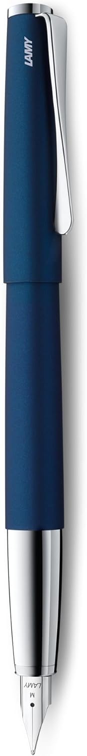 LAMY studio Füllhalter 067 - Füller aus rostfreiem Edelstahl in dunkelblauem Soft-Lack-Finish mit ho