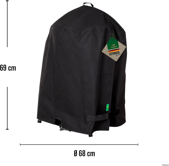 Kugelgrill Abdeckung wetterfest, Ø68x69 cm, schwarz, Oxford 600D Gewebe, Grillabdeckung wasserdicht