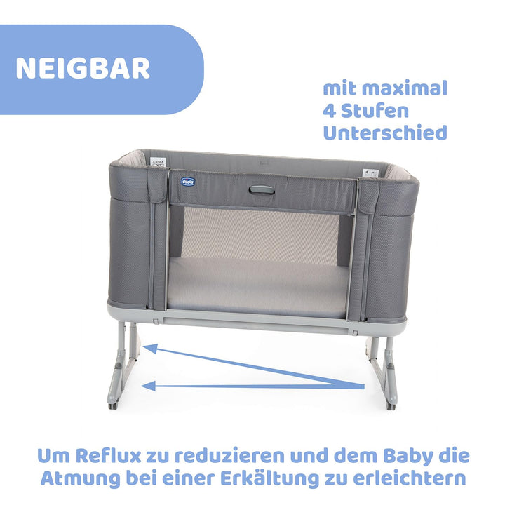 Chicco Next2Me Forever Moon Grey Schaukelbett Mondgrau 60 x 120 cm, Mondgrau 60 x 120 cm