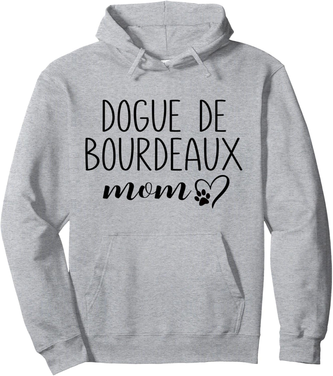 Dog Paw Print Heart Dogue De Bourdeaux Mom Pullover Hoodie