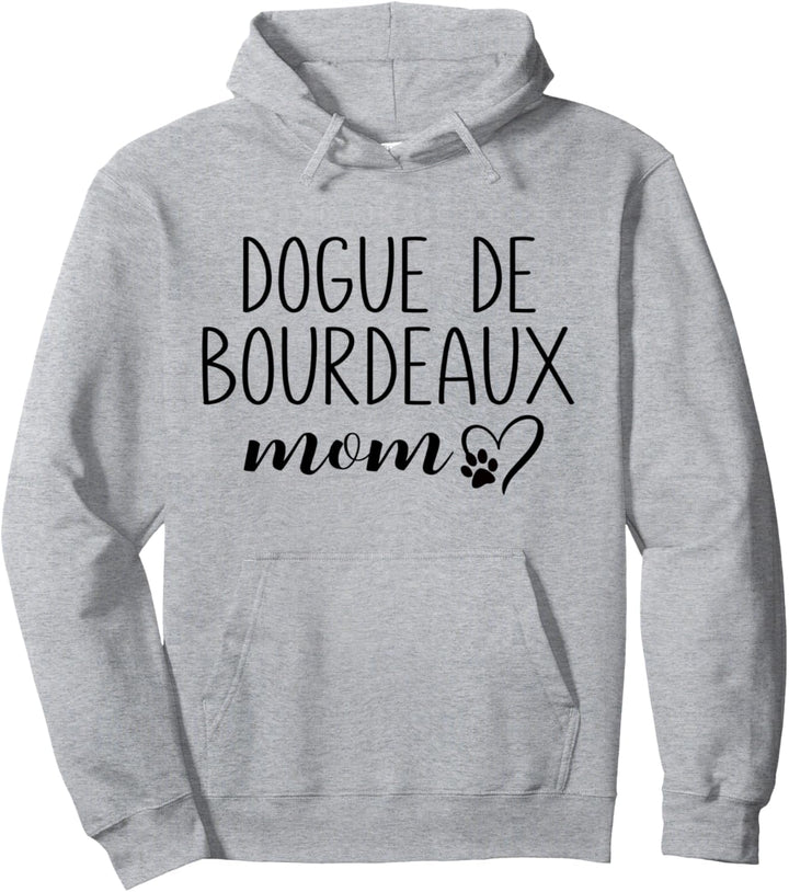 Dog Paw Print Heart Dogue De Bourdeaux Mom Pullover Hoodie
