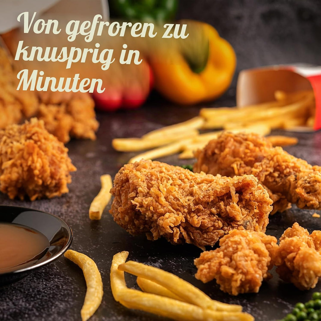 DEFINE Heissluftfritteuse 4-in-1 Kleiner Mini-Heissluftfritteuse, 2,2 Qt, Backen, Braten, Aufwärmen,
