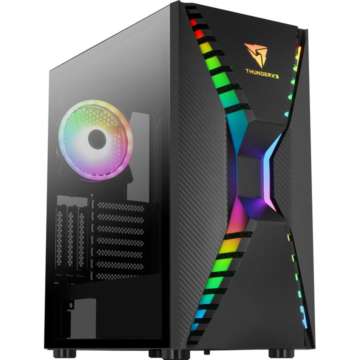 Aerocool Cronus Mid Tower Case – PC Gaming Case with 1 x 1400mm ARGB Rear Fan, RGB LED Front & Full