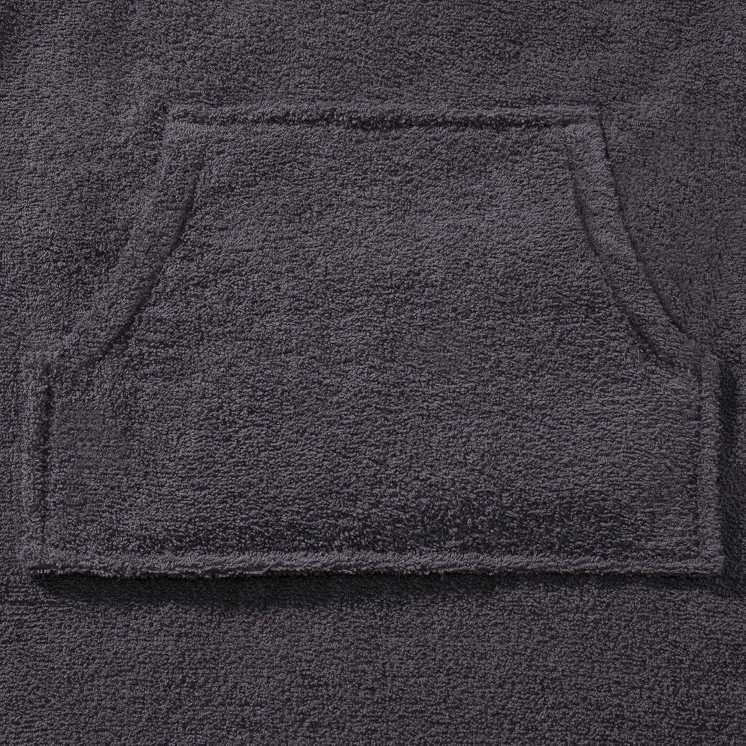 CelinaTex Funlike Poncho mittel 65 x 100 cm anthrazit Baumwolle Badeponcho Frottee Surfponcho Kapuze