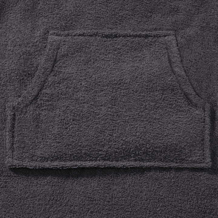 CelinaTex Funlike Poncho mittel 65 x 100 cm anthrazit Baumwolle Badeponcho Frottee Surfponcho Kapuze