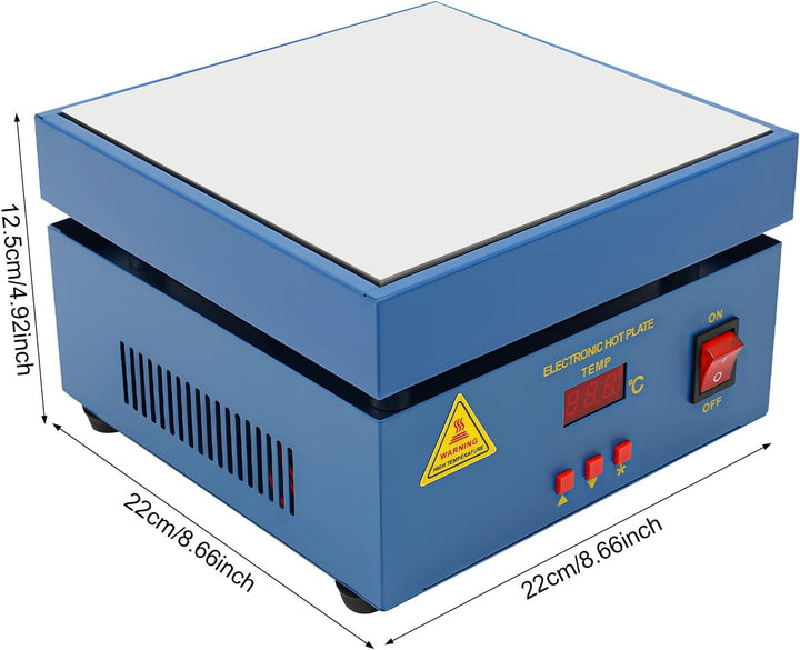 Lötstation Heizstation,800W Vorwärm-Lötstation 200x200 mm,Elektronische Löt-Heizplatte,50~400°C,AC 2