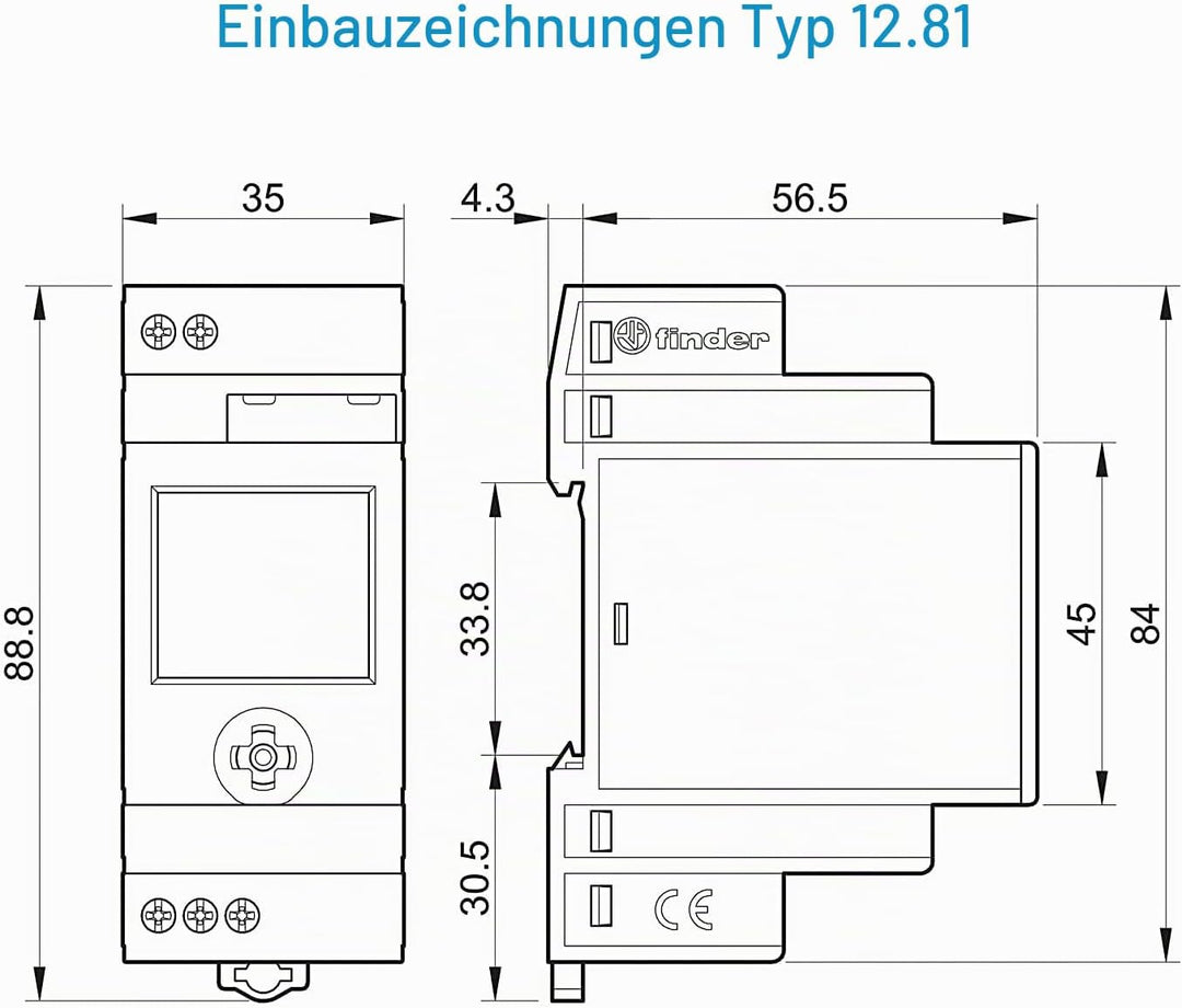 Finder 12.81.8.230.0000 ASTRO-Zeitschaltuhr mit Astroprogramm 1 Kanal NFC