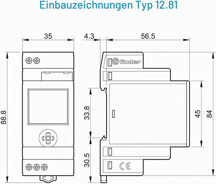 Finder 12.81.8.230.0000 ASTRO-Zeitschaltuhr mit Astroprogramm 1 Kanal NFC