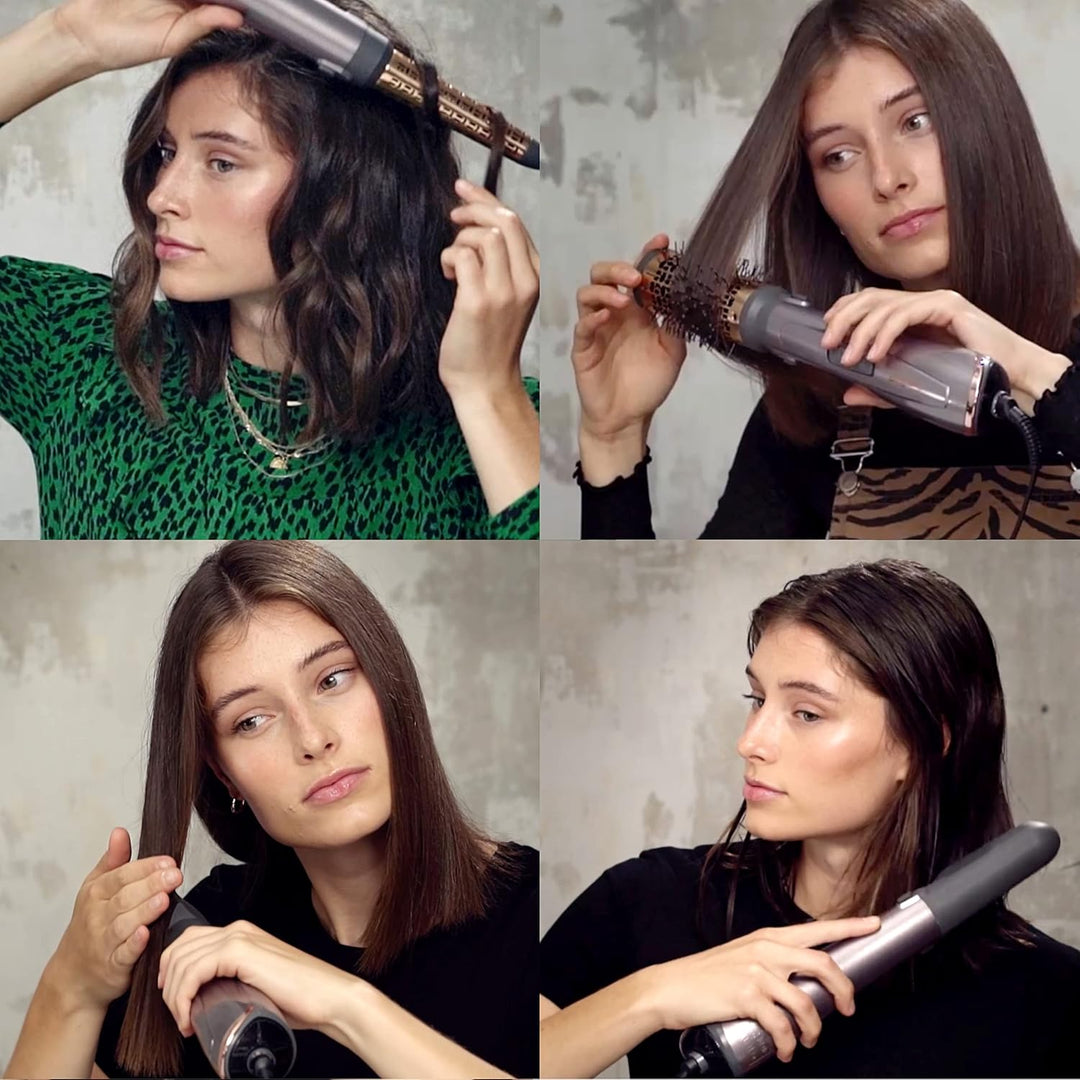 BaByliss Air Style 1000 Warmluftbürste mit 4 Aufsätzen zum Trocknen, Locken, Glätten und für Volumen