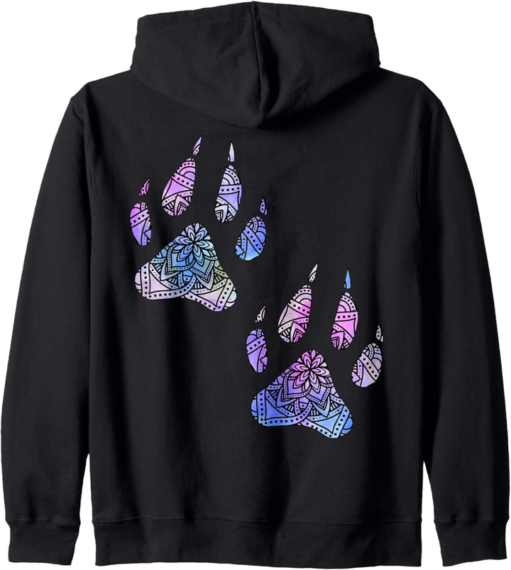 Wolf Dog Paws Mandala Design 3 - Fan Fun Kapuzenjacke
