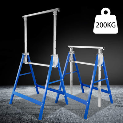 Jopassy Arbeitsbock 2er set,Blau Gerüstbock Klappbock 7-fach höhenverstellbar, max. 200kg Belastbark