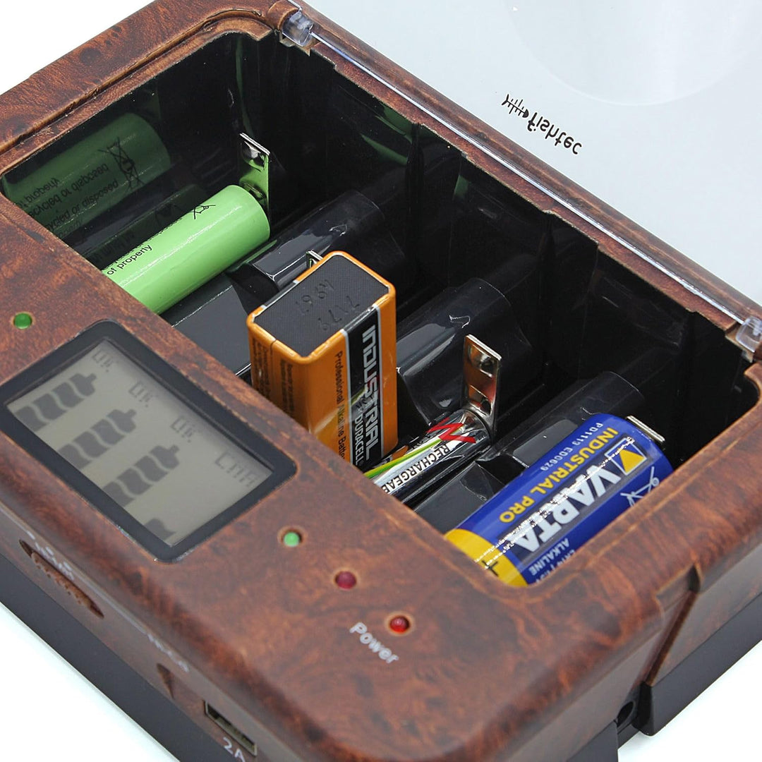 Universal-Ladegerät AA/LR6, AAA/LR3, C/LR14, D/LR20, 9 V, NiCd und NiMh + Alkaline – LCD-Display (B0