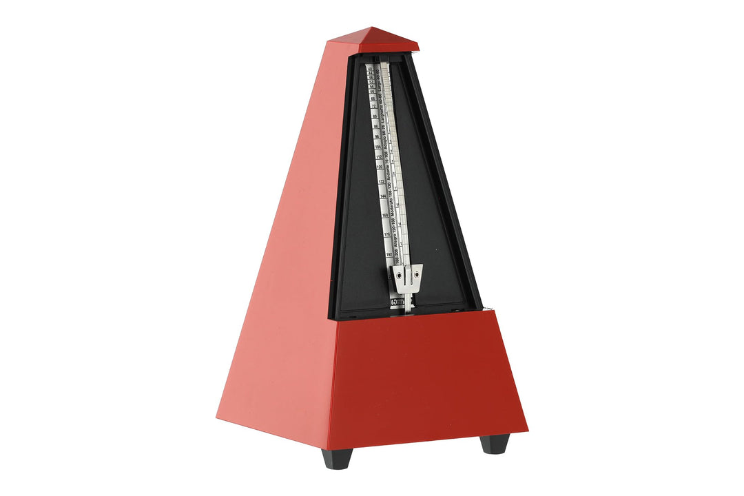 Wittner 903558 Taktell Pyramidenform Metronom Kunststoffgehäuse mit Glocke dunkelrot-matt