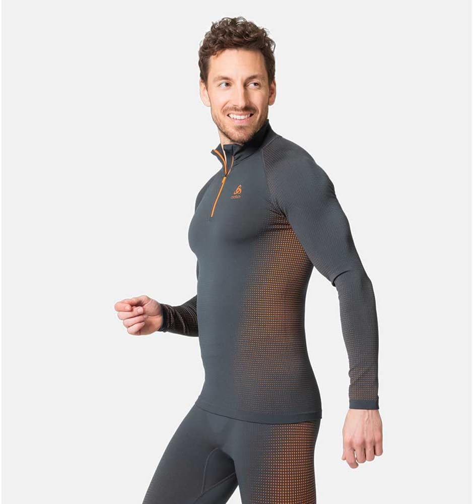 Odlo Herren Performance Warm Eco_196222 Funktionsunterwäsche Langarm Shirt mit Reissverschluss L Ind